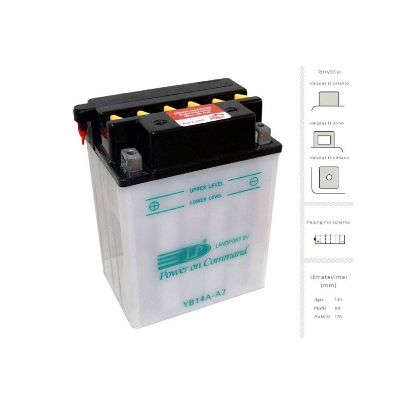 Akumuliatorius 14 Ah 170A EN 12V 