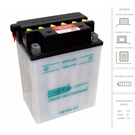Akumuliatorius 14 Ah 170A EN 12V 