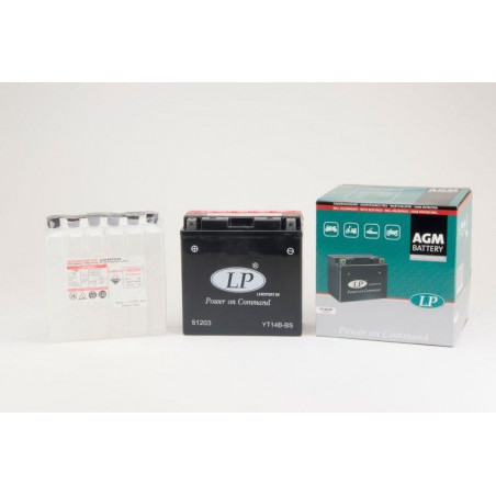 Landport LP Motorcycle MB YT14B-BS 12V 12Ah 190A 150x70x145 With Acid Pack MB YT14B-BS
