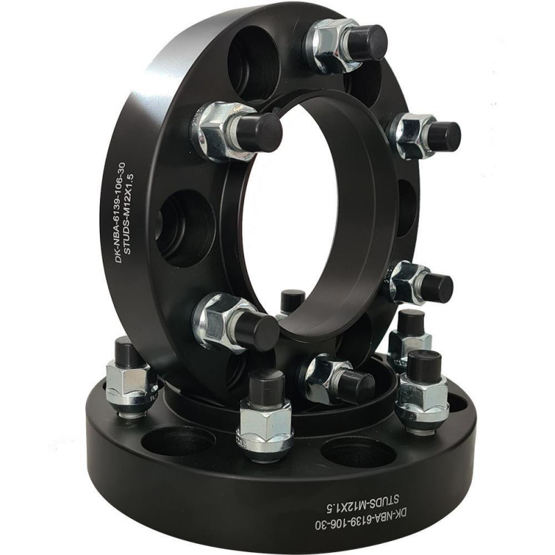 Spacer 30 mm 2 pcs 6x139.7 106.5 mm With Studs M12x1.5 Black (NBA-6139-106-30-STUDS-M12X1.5B)