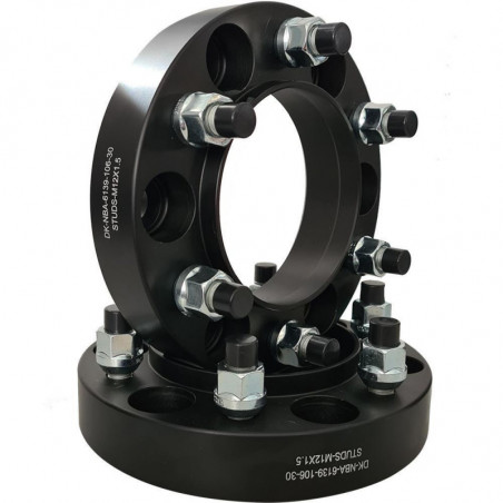 Spacer 30 mm 2 pcs 6x139.7 106.5 mm With Studs M12x1.5 Black (NBA-6139-106-30-STUDS-M12X1.5B)