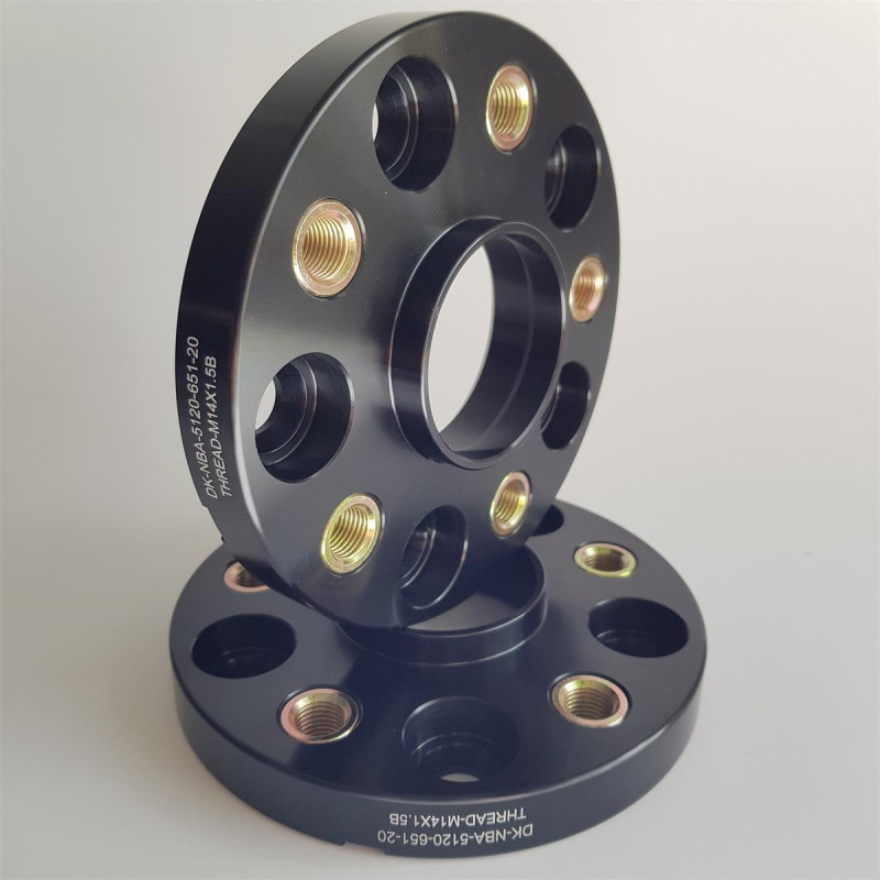 Spacer 20 mm 2 pcs 5x120 65.1 mm With Thread Holds M14x1.5 Black (NBA-5120-651-20-THREAD-M14X1.5B)