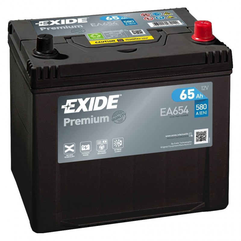 Exide Premium EA654 12V 65Ah 580A 230x173x222 EA654
